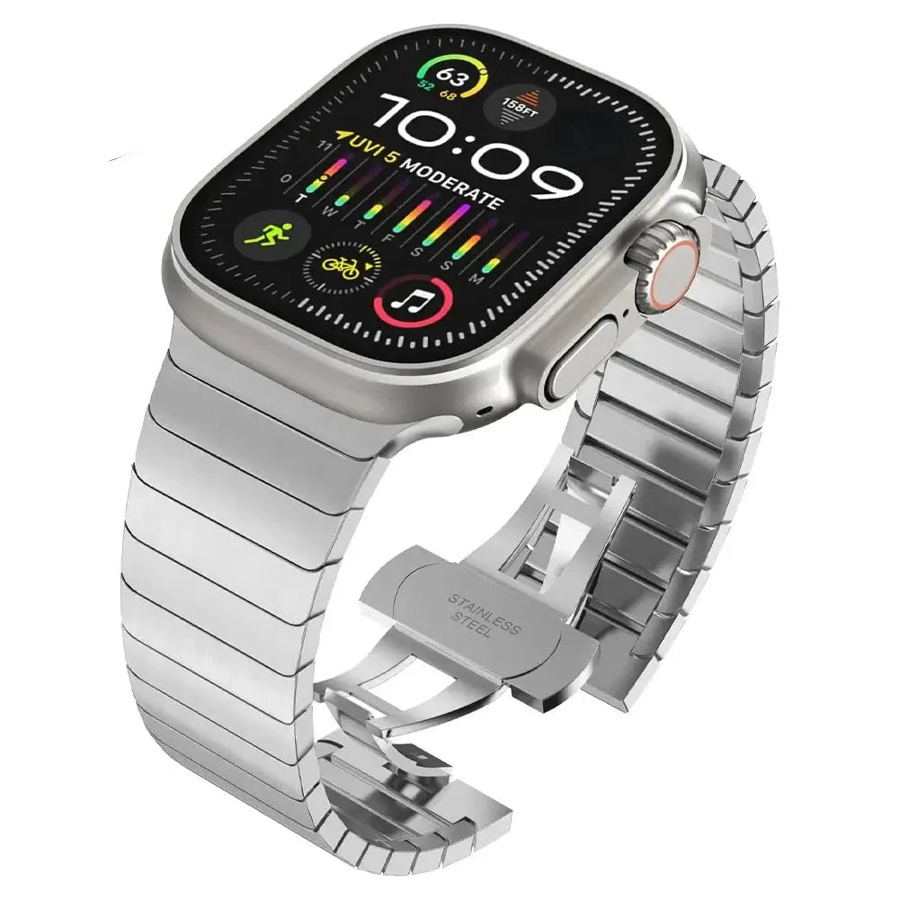 Apple Watch Flat-Link Stainless Steel Bracelet Band