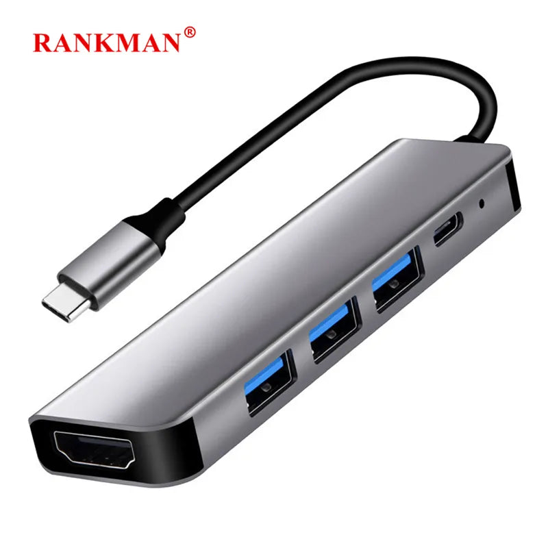 MacBook USB-C Hub to 4K HDTV USB-C Power Dock