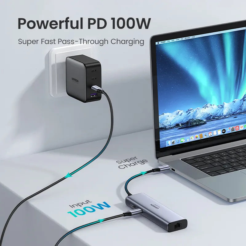 HUB UGREEN MacBook USB-C HDMI 100W 