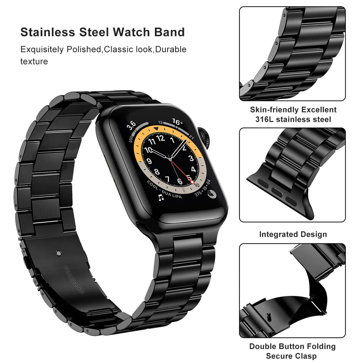 Apple Watch Three-Link Stainless Steel Bracelet Band