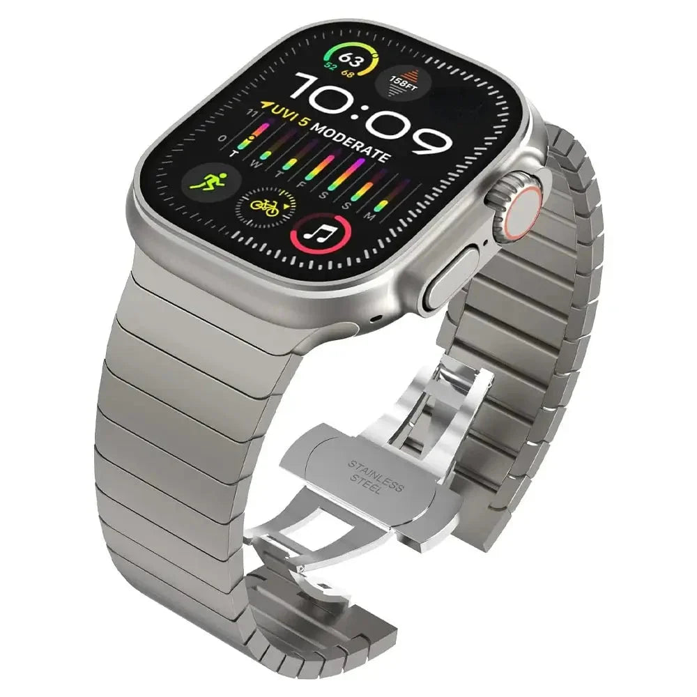 Apple Watch Flat-Link Stainless Steel Bracelet Band