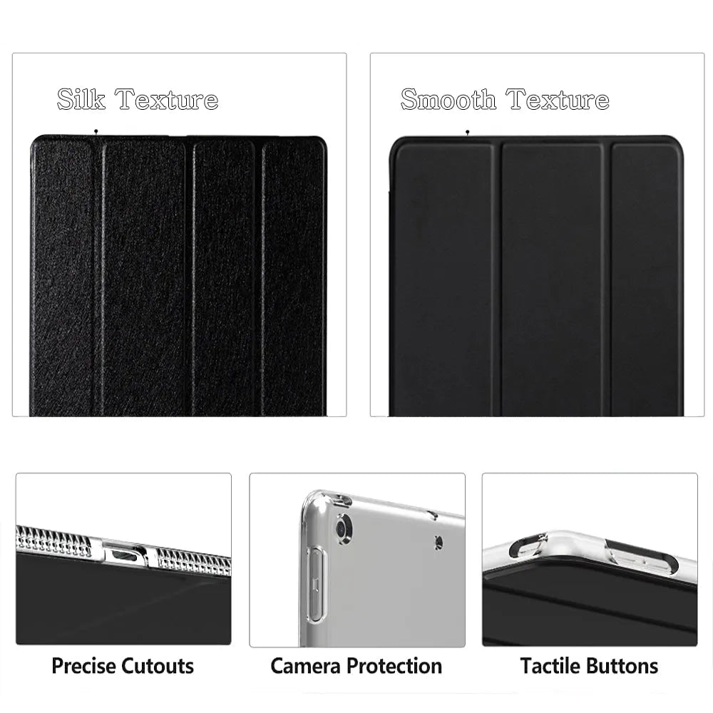 iPad Mini Trifold Leather Smart Cover + Tempered Glass