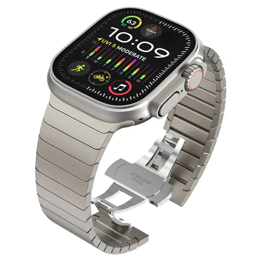 Apple Watch Flat-Link Stainless Steel Bracelet Band