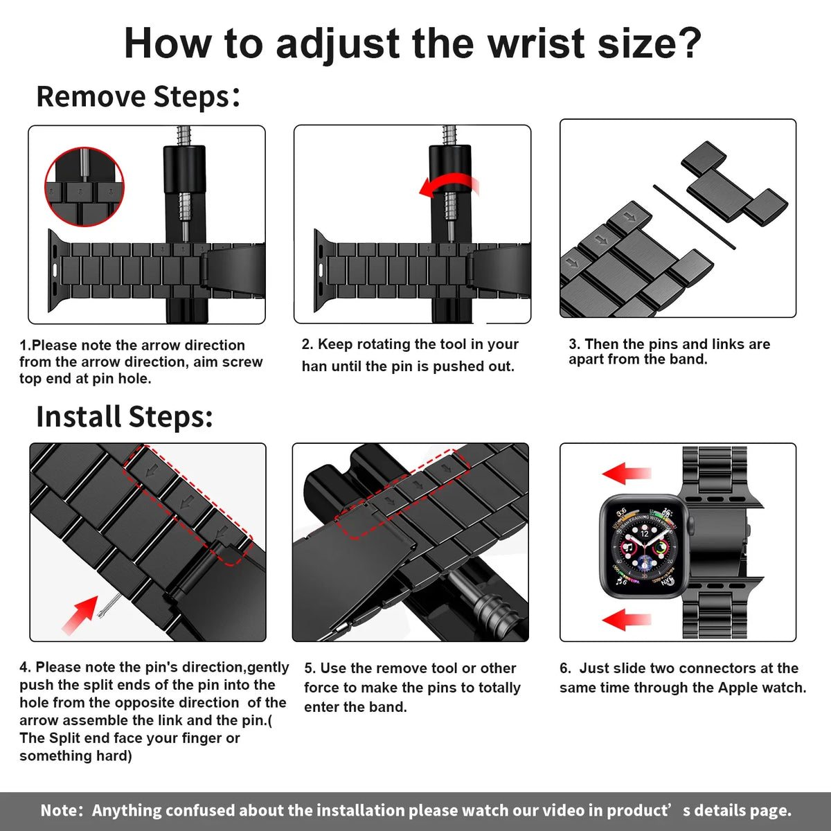 Apple Watch Three-Link Stainless Steel Bracelet Band